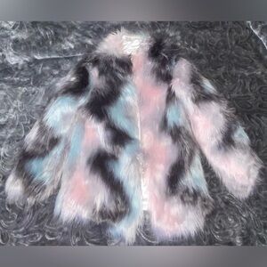 Cat & Jack Fur Coat Size Large (10/12)